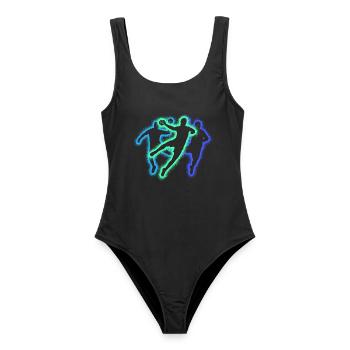 Handballspieler Handballer Jungen Handball - Frauen Badeanzug - Schwarz - Vorne - AI Model Female 172 light (172cm)
