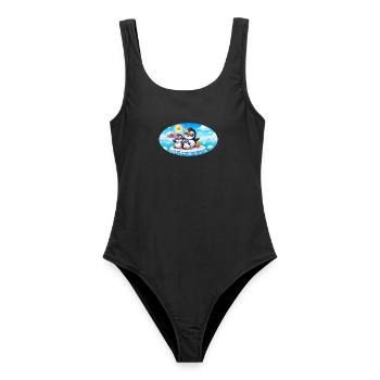Lustige Pinguine - Frauen Badeanzug - Schwarz - Vorne - AI Model Female 172 light (172cm)