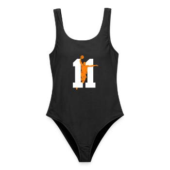 NUMMER 11 BASKETBALL 11. GEBURTSTAG - Frauen Badeanzug - Schwarz - Vorne - AI Model Female 172 light (172cm)