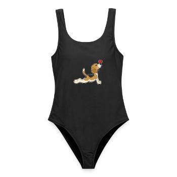 Beagle - Frauen Badeanzug - Schwarz - Vorne - AI Model Female 172 light (172cm)