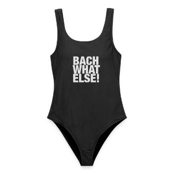 Johann Sebastian Bach T-Shirt lustiger Spruch - Frauen Badeanzug - Schwarz - Vorne - AI Model Female 172 light (172cm)