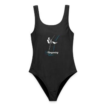 Wildes Canyoning Schluchtentour - Frauen Badeanzug - Schwarz - Vorne - AI Model Female 172 light (172cm)