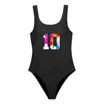 NUMÉRO COLORÉ 10 COLORÉ 10E ANNIVERSAIRE - Maillot de bain femme - noir - Devant - AI Model Female 172 light (172cm)
