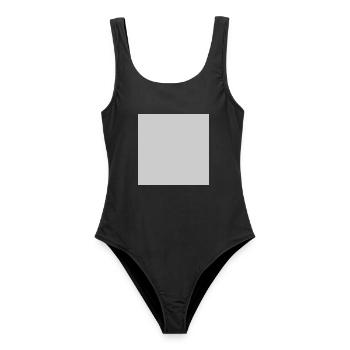 Quatrat in Grau - Frauen Badeanzug - Schwarz - Vorne - AI Model Female 172 light (172cm)