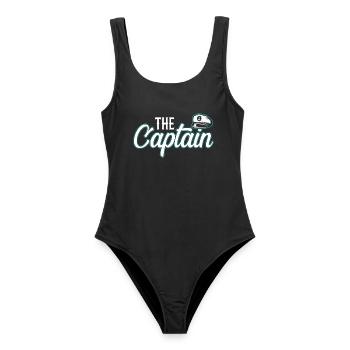 Der Captain - Frauen Badeanzug - Schwarz - Vorne - AI Model Female 172 light (172cm)