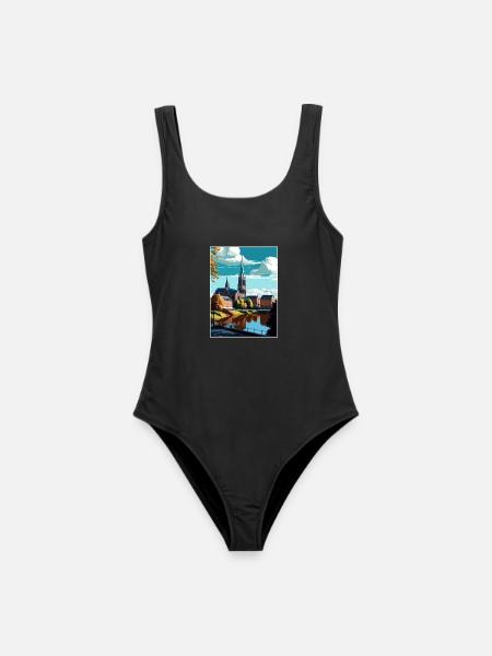 Uppsala Schweden Vintage Reiseposter WPA Souvenir - Frauen Badeanzug - Schwarz