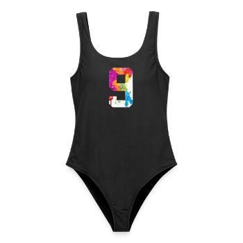 NUMÉRO COLORÉ 9 COLORÉ 9E ANNIVERSAIRE - Maillot de bain femme - noir - Devant - AI Model Female 172 light (172cm)