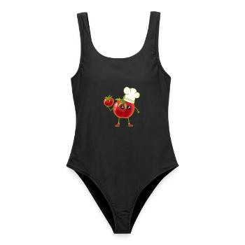 Tomate Tomaten Koch Köchin Köche - Frauen Badeanzug - Schwarz - Vorne - AI Model Female 172 light (172cm)