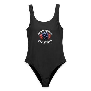 Brombeere Brombeeren Beeren Früchte - Frauen Badeanzug - Schwarz - Vorne - AI Model Female 172 light (172cm)