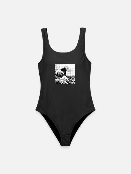 Japanische Welle Kanagawa Style bd - Frauen Badeanzug - Schwarz
