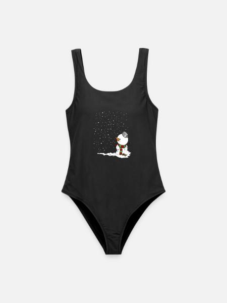 Schneemann im Schnee. - Frauen Badeanzug - Schwarz