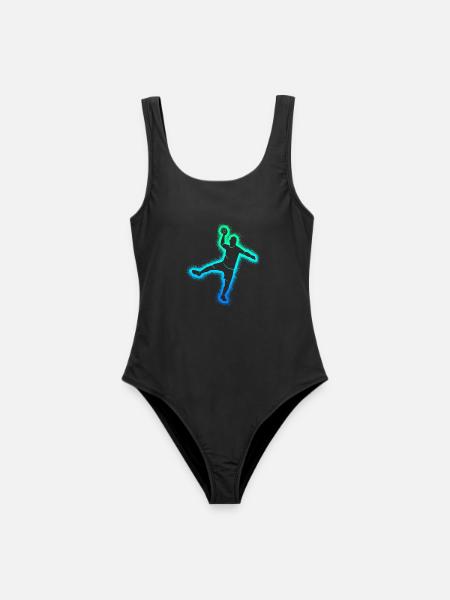 Handballspieler Handballer Herren Jungen Handball - Frauen Badeanzug - Schwarz