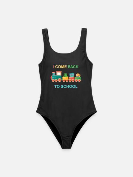 Ich komme zurück zur Schule, Kinderschule, Zug - Frauen Badeanzug - Schwarz