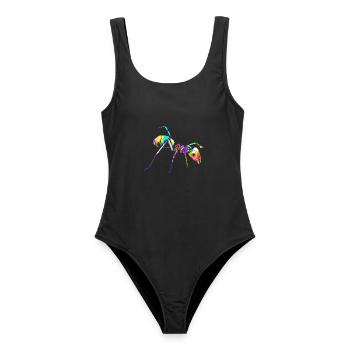 Emsige Waldameise Ameisenhaufen - Frauen Badeanzug - Schwarz - Vorne - AI Model Female 172 light (172cm)