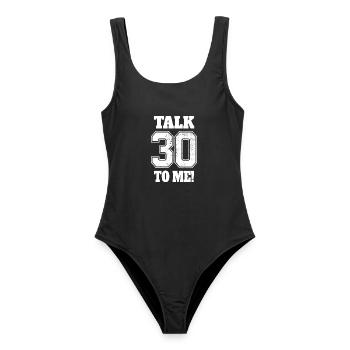 30th Birthday Talk 30 To Me Thirty Dirty Thirties - Women's Swimsuit - black - Front - AI Model Female 172 light (172cm)