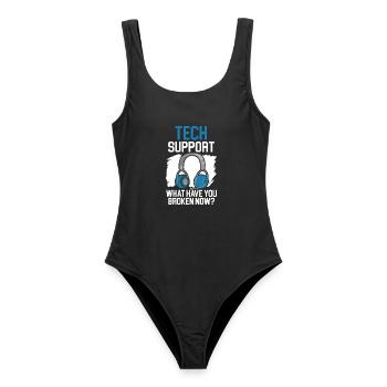 Tech Support What Have You Broken Now? - Frauen Badeanzug - Schwarz - Vorne - AI Model Female 172 light (172cm)