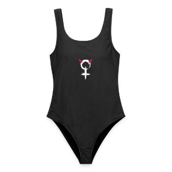 Teufel Frau Frauen Symbol - Frauen Badeanzug - Schwarz - Vorne - AI Model Female 172 light (172cm)