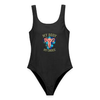 My Body My Choice - Frauen Badeanzug - Schwarz - Vorne - AI Model Female 172 light (172cm)