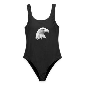 Eagle's Head, Bald Eagle, Eagle, Bird of Prey - Women's Swimsuit - black - Front - AI Model Female 172 light (172cm)