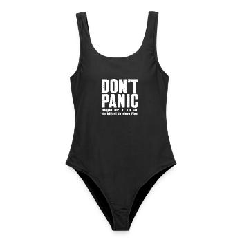 DON'T PANIC – The First Rule - Women's Swimsuit - black - Front - AI Model Female 172 light (172cm)