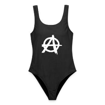 Anarchie Kreis Symbol - Frauen Badeanzug - Schwarz - Vorne - AI Model Female 172 light (172cm)