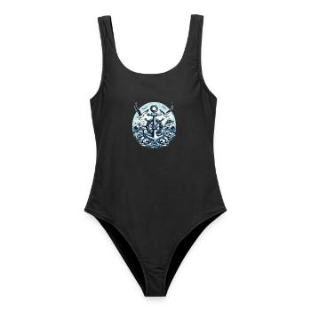 Anchor Steering Wheel Logo - Women's Swimsuit - black - Front - AI Model Female 172 light (172cm)
