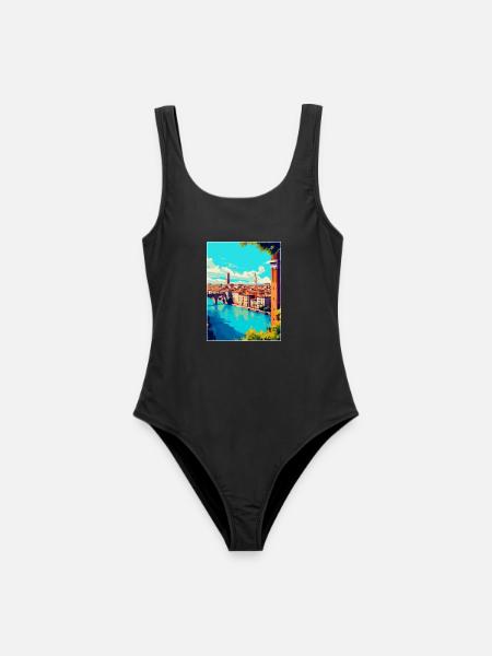 Verona Italien Vintage Reiseplakat WPA Souvenir - Frauen Badeanzug - Schwarz