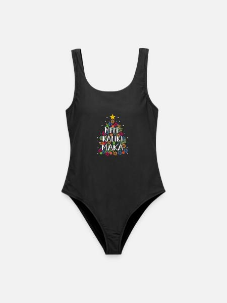 Mele Kalikimaka Hawaii Weihnachten - Frauen Badeanzug - Schwarz