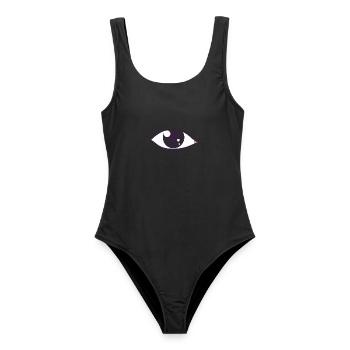 Auge - Frauen Badeanzug - Schwarz - Vorne - AI Model Female 172 light (172cm)