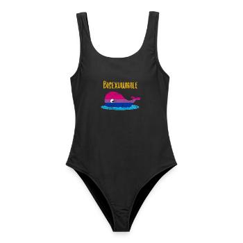 Bisexuwhale Bisexuelle Bisexueller Funny Bisexual - Frauen Badeanzug - Schwarz - Vorne - AI Model Female 172 light (172cm)
