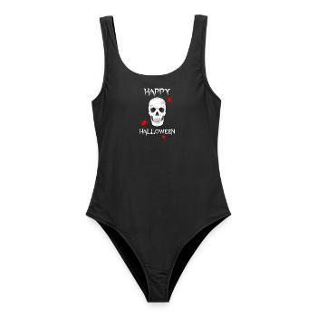 HALLOWEEN skull spiders - Frauen Badeanzug - Schwarz - Vorne - AI Model Female 172 light (172cm)