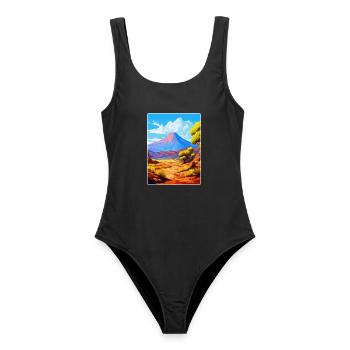 Teide Nationalpark Spanien Vintage Reiseplakat - Frauen Badeanzug - Schwarz - Vorne - AI Model Female 172 light (172cm)