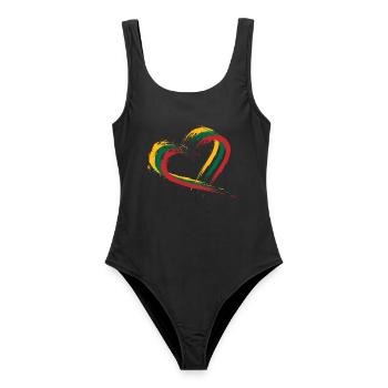 Heart brush flag of Lithuania - Women's Swimsuit - black - Front - AI Model Female 172 light (172cm)