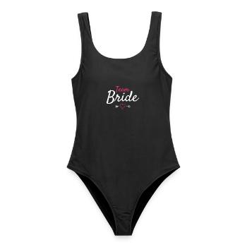 Team Braut - Frauen Badeanzug - Schwarz - Vorne - AI Model Female 172 light (172cm)