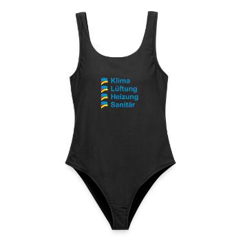 Klima Lüftung Heizung Sanitär - Frauen Badeanzug - Schwarz - Vorne - AI Model Female 172 light (172cm)