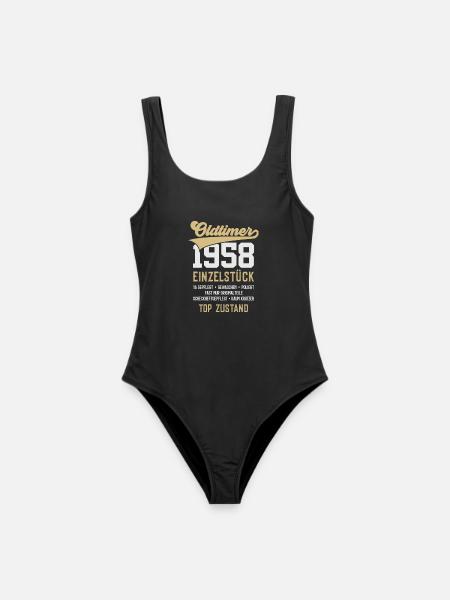 68. GEBURTSTAG OLDTIMER 1958 - Frauen Badeanzug - Schwarz