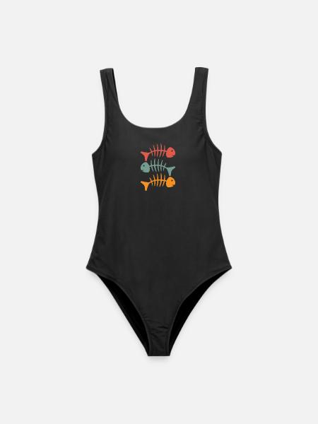 Fischgräten, tolles Angel Design - Frauen Badeanzug - Schwarz