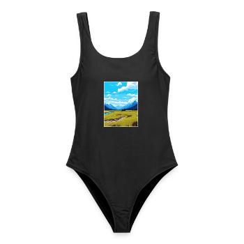 Arthurs Pass Nationalpark Vintage Reiseposter - Frauen Badeanzug - Schwarz - Vorne - AI Model Female 172 light (172cm)