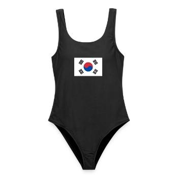 Südkorea - Frauen Badeanzug - Schwarz - Vorne - AI Model Female 172 light (172cm)
