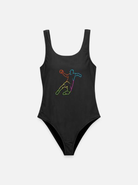 Handball bunt Handballspieler Jungen Handballer - Frauen Badeanzug - Schwarz