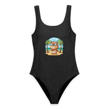 Castor Funny Cartoon Lunettes de soleil de plage d’été - Maillot de bain femme - noir - Devant - AI Model Female 172 light (172cm)