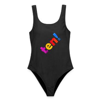 TEN 10 YEARS 10TH BIRTHDAY - Women's Swimsuit - black - Front - AI Model Female 172 light (172cm)