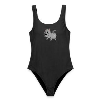 Katze Arsch - Katze Hintern - Frauen Badeanzug - Schwarz - Vorne - AI Model Female 172 light (172cm)
