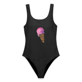 Eiscreme - Frauen Badeanzug - Schwarz - Vorne - AI Model Female 172 light (172cm)