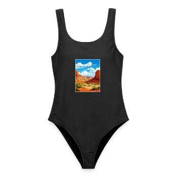 Dinosaurier National Monument Utah Reiseplakat - Frauen Badeanzug - Schwarz - Vorne - AI Model Female 172 light (172cm)