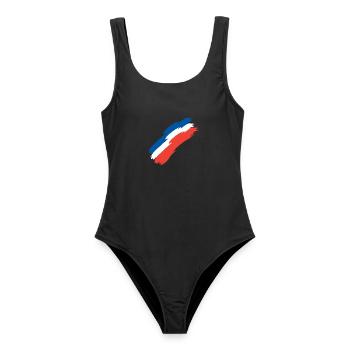 Frankreich Fahne Farben Flagge - Frauen Badeanzug - Schwarz - Vorne - AI Model Female 172 light (172cm)