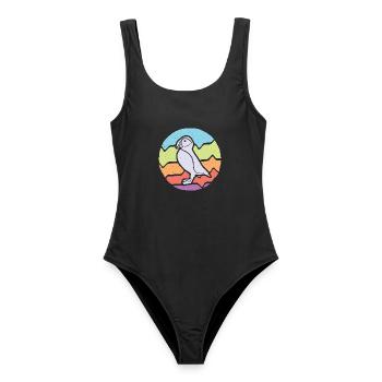 Papageitaucher Papageientaucher Mädchen Puffin - Frauen Badeanzug - Schwarz - Vorne - AI Model Female 172 light (172cm)