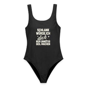 Sarkastischer Spruch Selbstbewusstsein - Frauen Badeanzug - Schwarz - Vorne - AI Model Female 172 light (172cm)