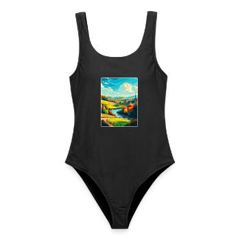 Ardennes France Vintage Voyage Poster Souvenir WPA - Maillot de bain femme - noir - Devant - AI Model Female 172 light (172cm)