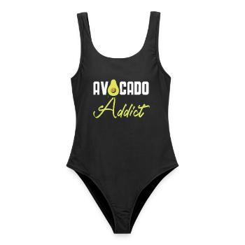 Avocado-Süchtiger Avocado-Liebhaber Guac Guacamole - Frauen Badeanzug - Schwarz - Vorne - AI Model Female 172 light (172cm)